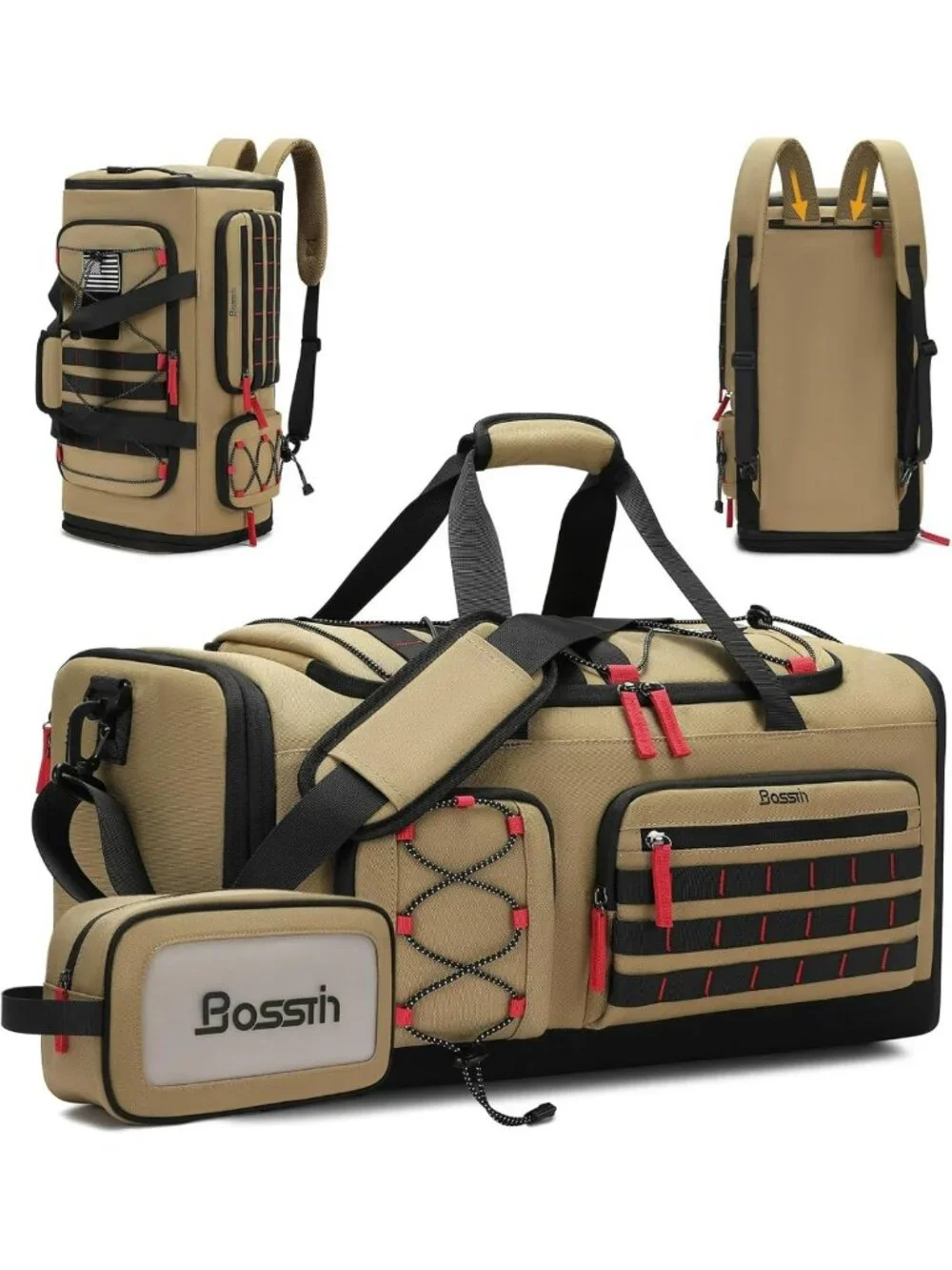 Expandable 45L-50L Sports Duffle Gym Bag for Men & Women - Versatile Travel Tote